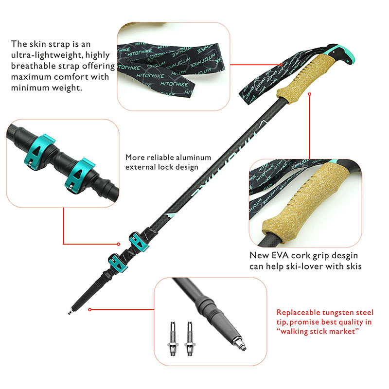 Unlock Your Adventure with the External Lock Straight Handle Trekking Pole